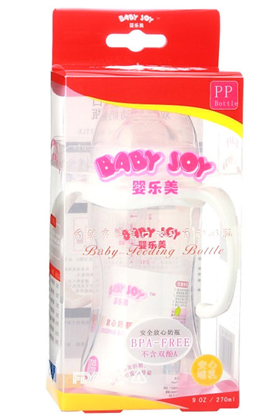 嬰樂美270ml自然實感雙耳自動寬口PP奶瓶