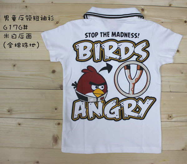 彩虹樹男童反領短袖衫背面