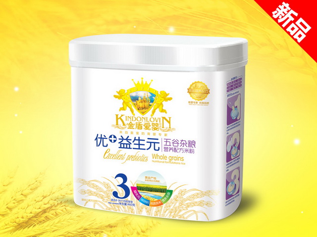 金盾愛(ài)嬰優(yōu)+益生元米粉桶裝-五谷雜糧