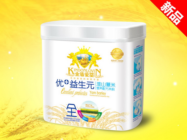 金盾愛(ài)嬰優(yōu)+益生元米粉桶裝-淮山薏米