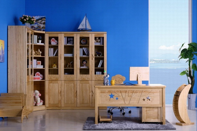 月亮船兒童書(shū)房家具