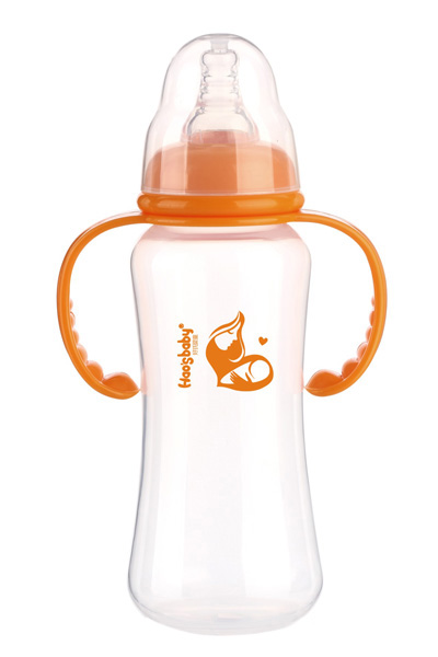 好氏嬰童標(biāo)口橙色弧形PP奶瓶