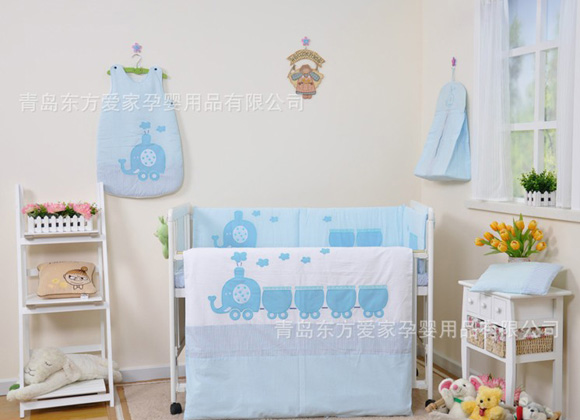 哈尼寶貝兒童家紡五件套火車