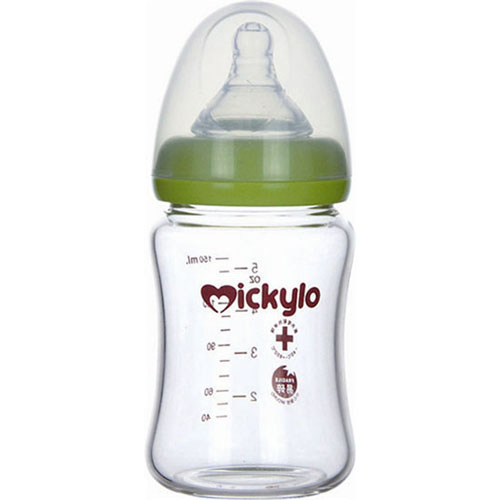 米奇樂(lè)晶鉆玻璃寬口奶瓶150ml