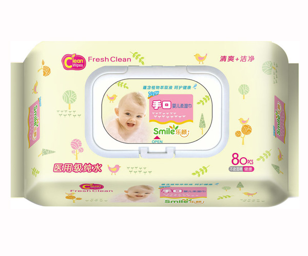 樂(lè)顏手口嬰兒柔濕巾帶蓋