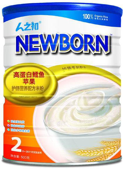 人之初高蛋白鱈魚(yú)蘋(píng)果米粉2段