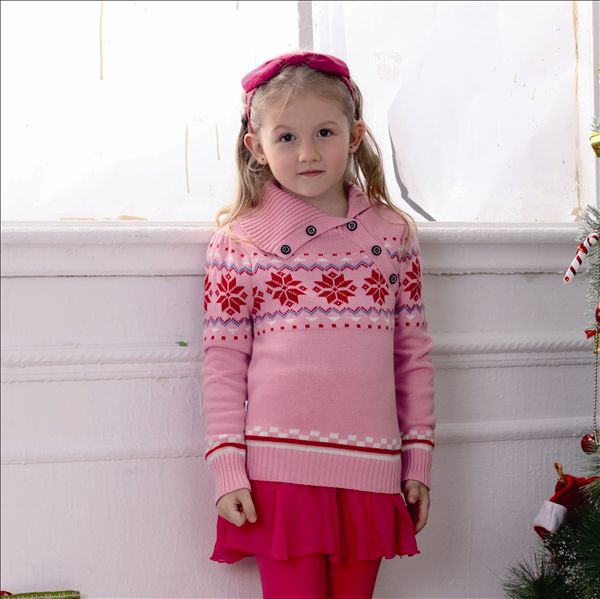 吉象貝兒女童時尚毛衣