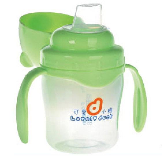 可愛小鴨果汁奶嘴型成長造型訓練杯