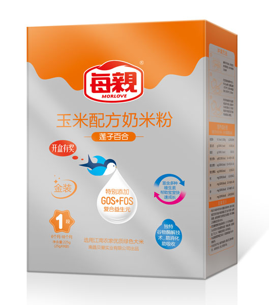 每親蓮子百合玉米配方奶米粉1段