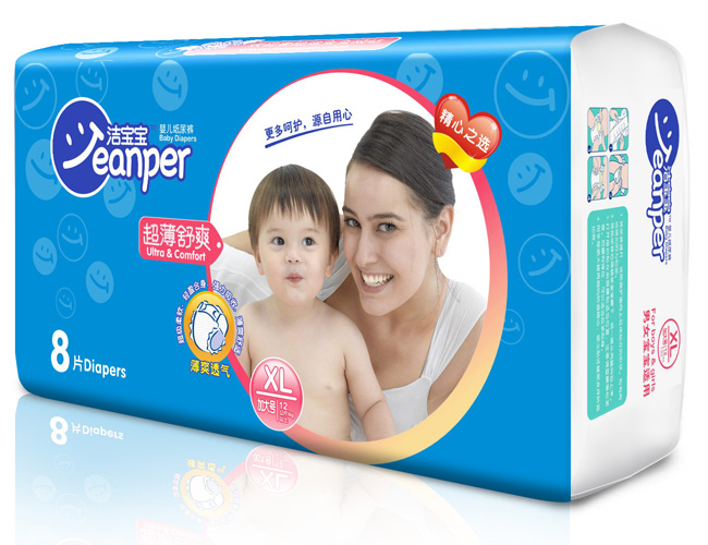 潔寶寶超薄舒爽嬰兒紙尿褲XL8