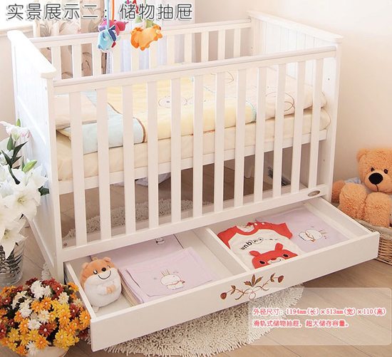 奧斯汀白色嬰兒床