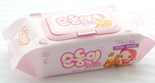 韓國進口嬰兒濕巾基本蓋裝80片