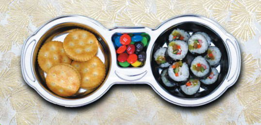 朗維兒童圓形雙格抗菌餐盤