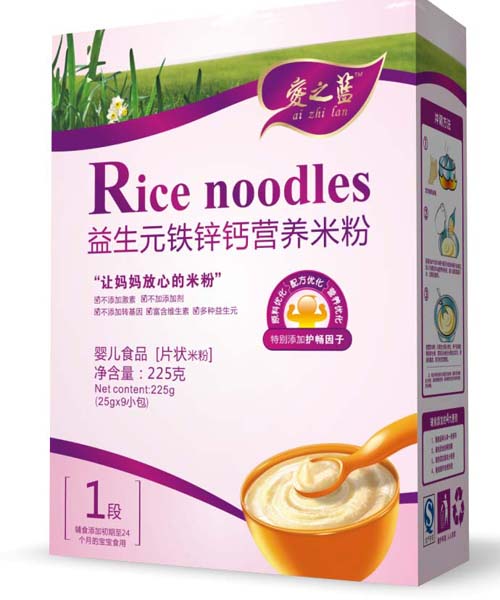 愛之藍益生元鐵鋅鈣營養(yǎng)米粉1段