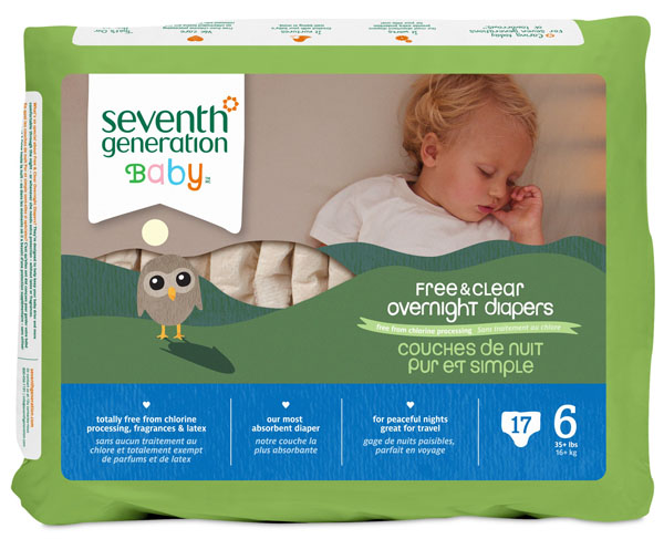 七世代嬰兒夜用紙尿褲6階段