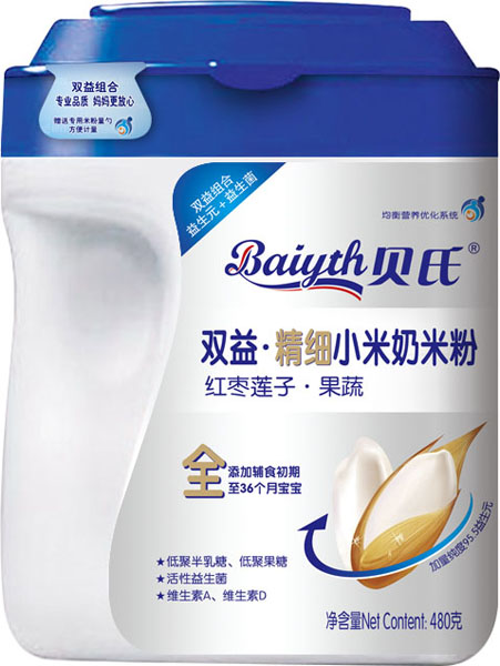 貝氏紅棗蓮子果蔬雙益精細(xì)小米奶米粉480克