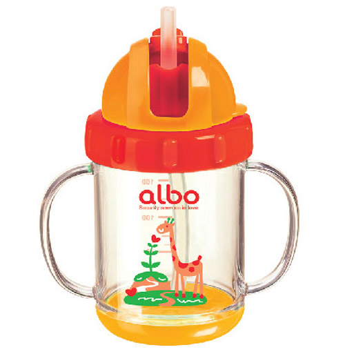 愛(ài)樂(lè)寶晶透學(xué)飲杯220m橘色