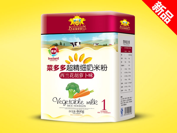 金盾愛嬰西蘭花胡蘿卜味超精細(xì)奶米粉聽裝