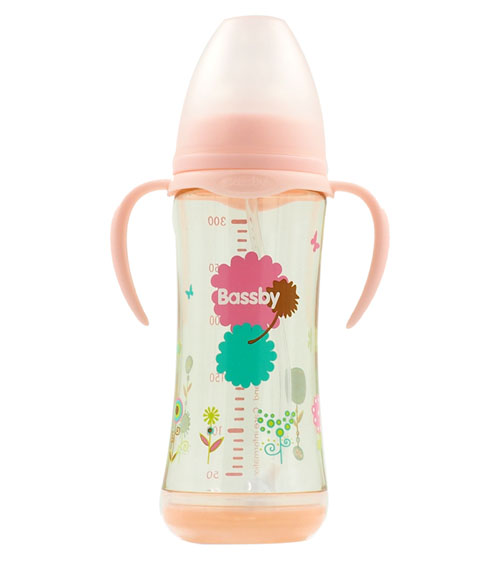 復(fù)貝斯比寬口弧形PPSU感溫自動(dòng)奶瓶300ml紅色