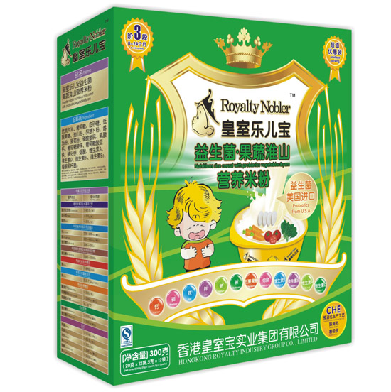 皇室樂兒寶益生菌果蔬淮山營養(yǎng)米粉300克