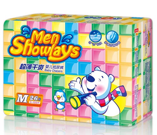 Menshowlays極薄干爽嬰兒紙尿褲M(mǎn)碼
