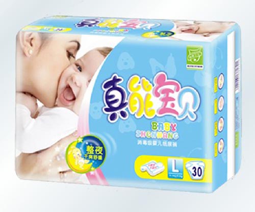 真能寶貝消毒級(jí)嬰兒紙尿褲L碼30片