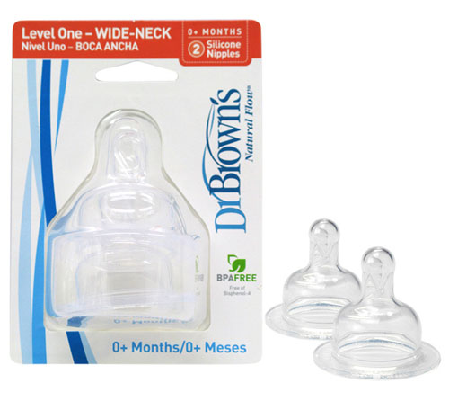 布朗博士流量1寬口奶嘴(2個裝)