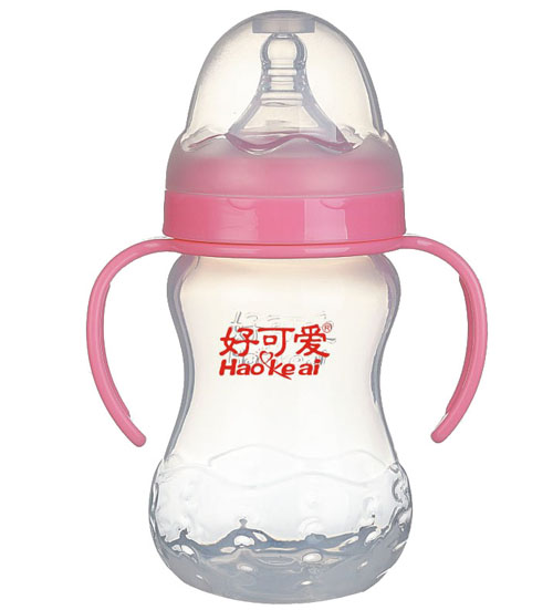 好可愛寬口自動(dòng)吸管弧形奶瓶260ml