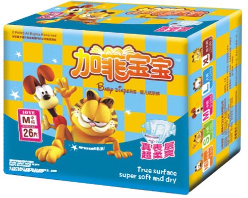 加菲寶寶超炫吸絲薄嬰兒紙尿褲M(mǎn)碼26片
