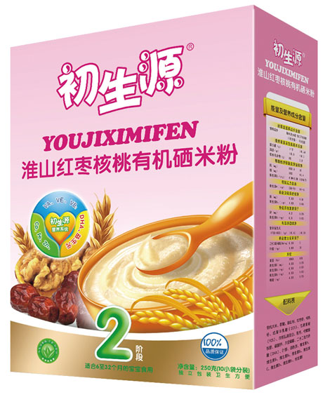 初生源淮山紅棗核桃有機硒米粉2段