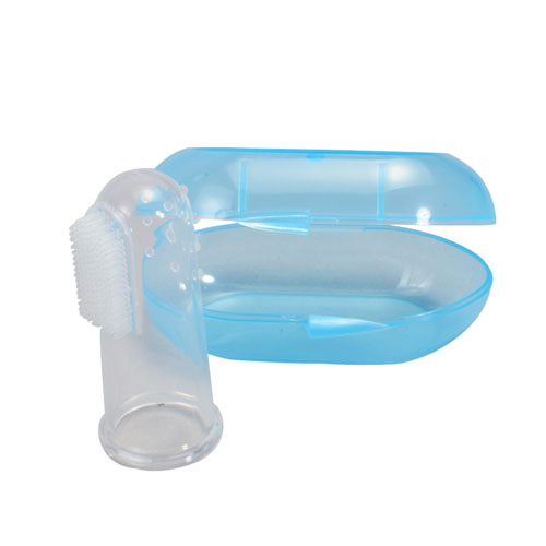 貝三寶矽膠指套型乳牙刷+保潔盒