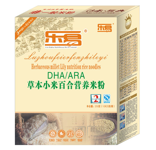 樂易草本小米百合營養(yǎng)米粉2段盒裝