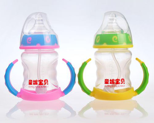 童妮寶貝帶底托自動(dòng)吸管PP奶瓶