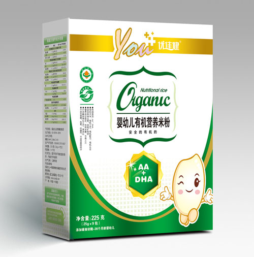 優(yōu)佳健AA+DHA嬰幼兒有機(jī)營養(yǎng)米粉盒裝