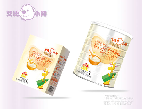 艾比小熊胡蘿卜南瓜益生元營養(yǎng)奶米粉