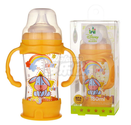 迪士尼寶寶寬口徑防摔玻璃奶瓶(中號(hào))180ml