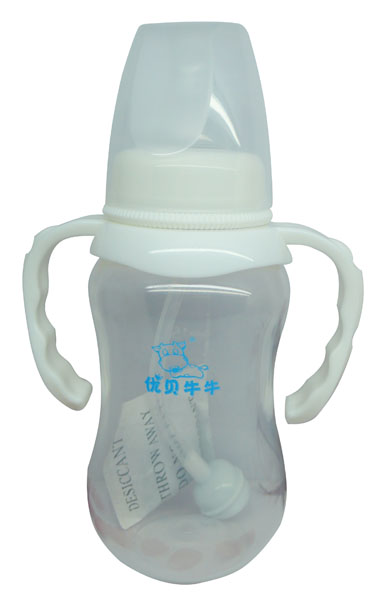 優(yōu)貝牛牛白色標(biāo)口雙柄全自動PP奶瓶180ml