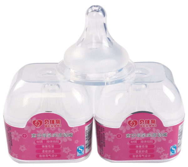 貝佳親寬口母乳實感磨砂奶嘴(+)