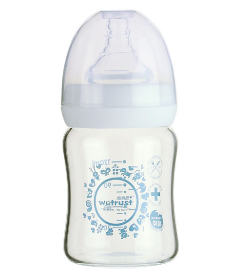 惟特思白色晶鉆玻璃印花奶瓶120ml(無(wú)把手)