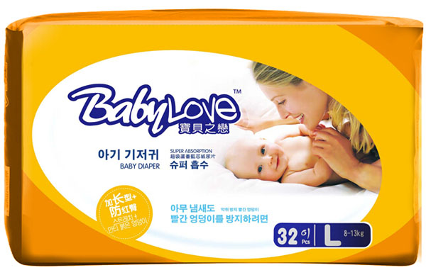 寶貝之戀超吸蘆薈藍芯紙尿片L碼32片