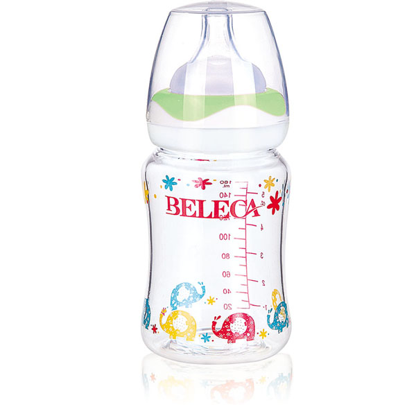 貝樂嘉弧形雙層嬰兒防爆玻璃奶瓶160ml