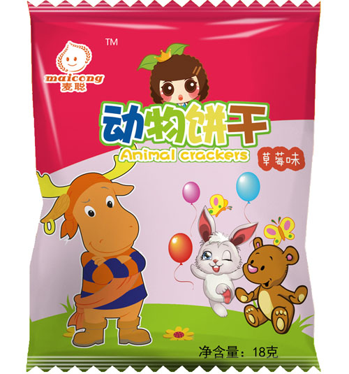 麥聰動(dòng)物餅干草莓味18g