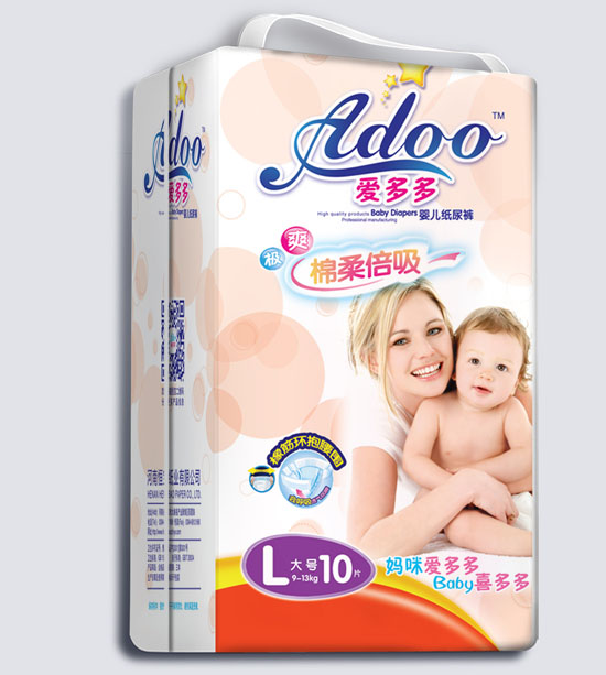 愛多多棉柔倍吸嬰兒紙尿褲L碼10片
