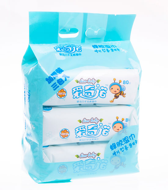 愛奇諾天然蜂膠嬰兒口手無香80片枕式加蓋三聯(lián)包(藍(lán))