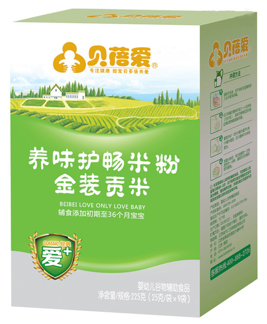 貝蓓愛經(jīng)典愛+米粉金裝貢米養(yǎng)味護(hù)腸米粉