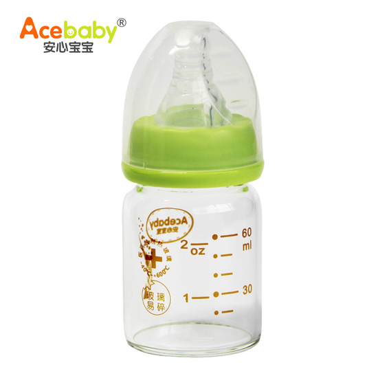 安心寶寶60ml玻璃護理奶瓶綠色