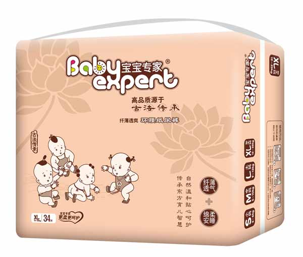 寶寶專家纖薄透爽環(huán)腰紙尿褲咖啡色XL34