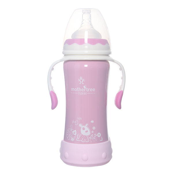 媽咪樹(shù)寬口帶底座不銹鋼奶瓶180ml