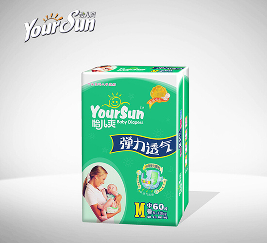 怡兒爽彈力透氣嬰兒紙尿褲M60片