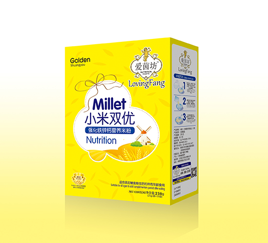 愛茵坊小米雙優(yōu)強(qiáng)化鐵鋅鈣營養(yǎng)米粉盒裝